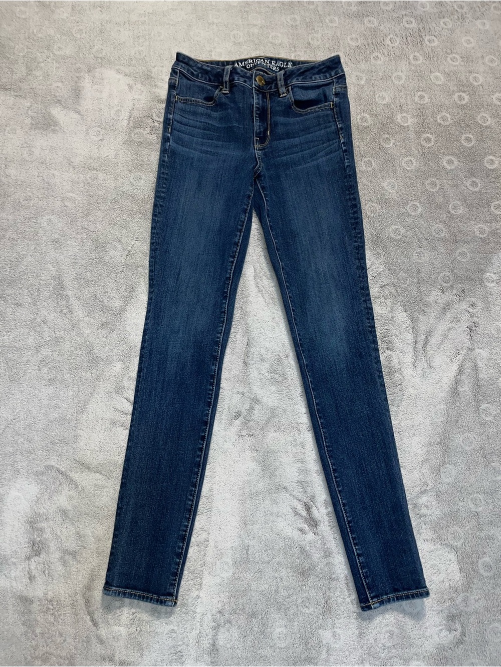 American Eagle Super Stretch Jeggings Blue Hi-Rise Skinny Jeans Size 6